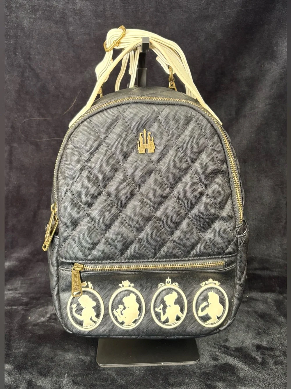 Loungefly Disney Princess Silhouette Quilted Mini Backpack Rare